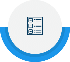 Checklist icon in a circular design.